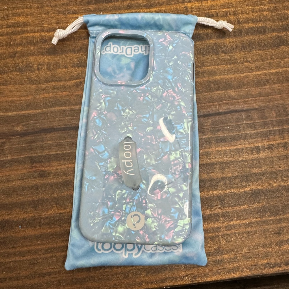SOLD Loopy Case Blue Opal iPhone 15 Pro Max Case
